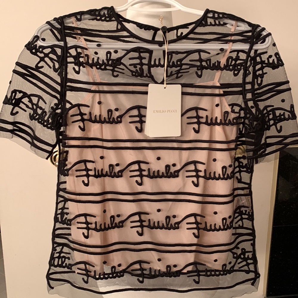 Emilio Pucci embroidery top and camisole set